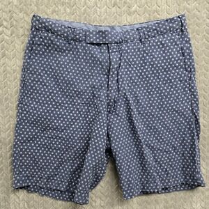 Polo Ralph Lauren Shorts Mens Sz 38T Helm Nautical Print Chino Blue Linen Blend